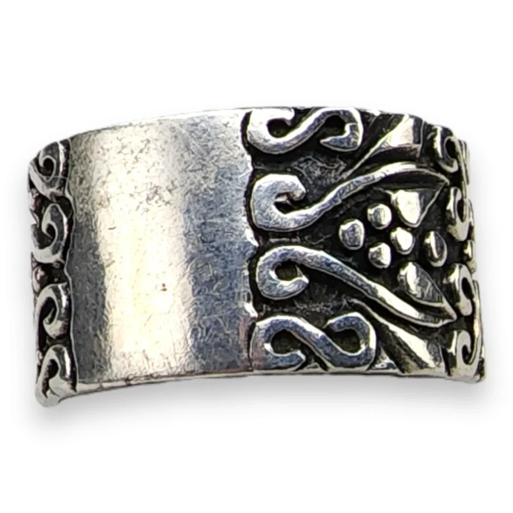 Unbranded Wide Band Ring Sterling Silver 925 Size 10.25 Silver Scroll Freeform